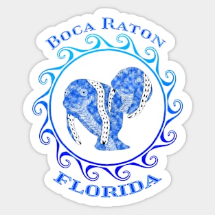 Boca Raton Florida Vacation Tribal Manatees Sticker